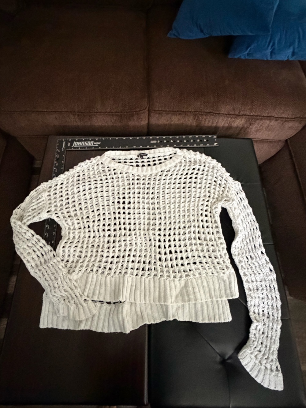 Express White Open-Knit Pullover Great Summer Sweater! Good Swimsuit Cover!